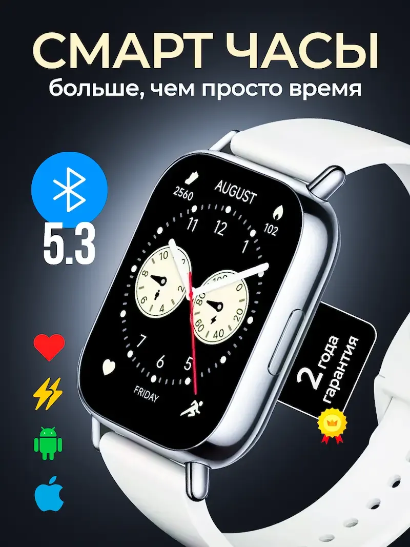 Инфографика для смарт-часов — дизайн карточки товара для маркетплейса