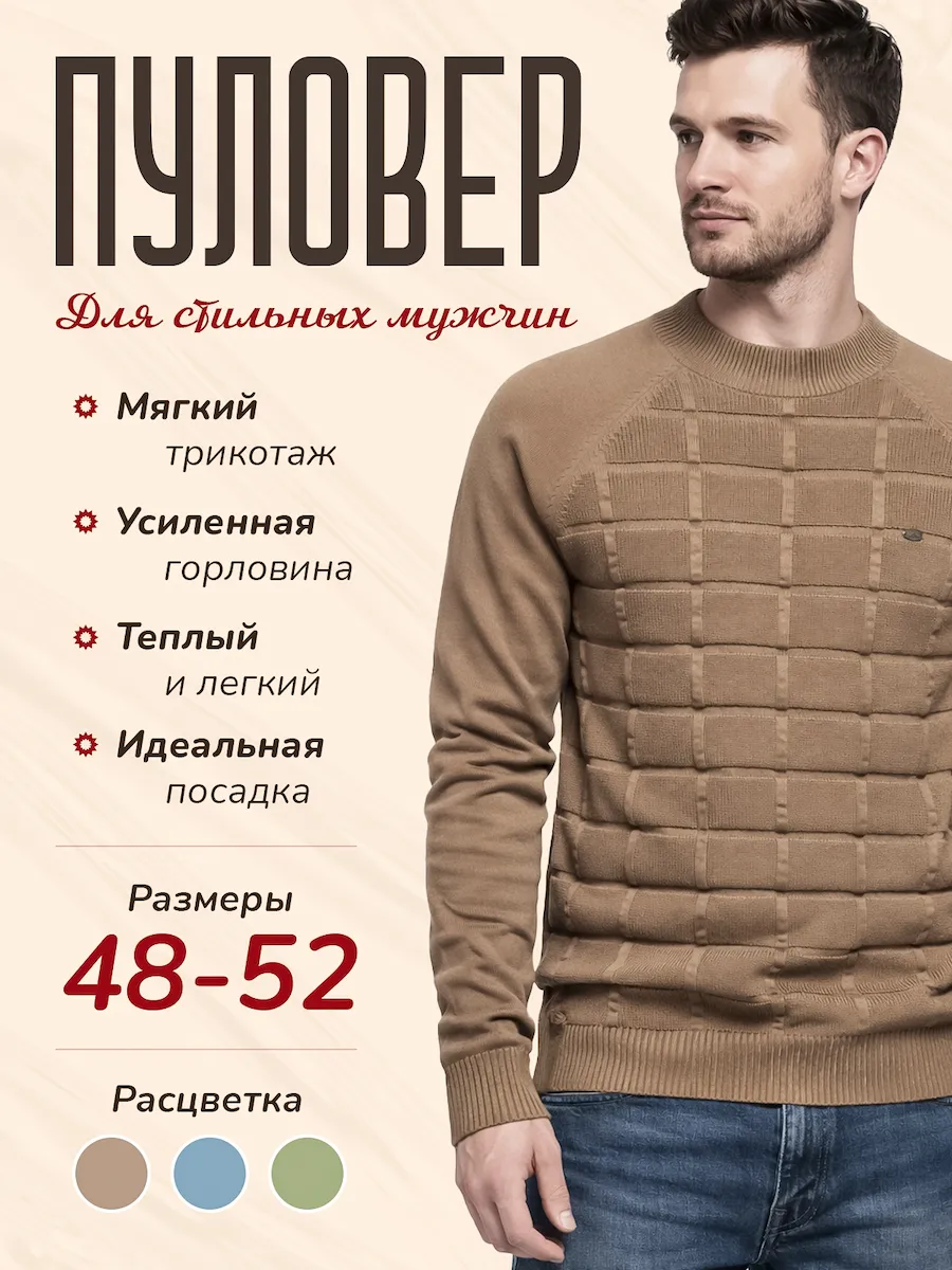 Дизайн карточки мужского пуловера