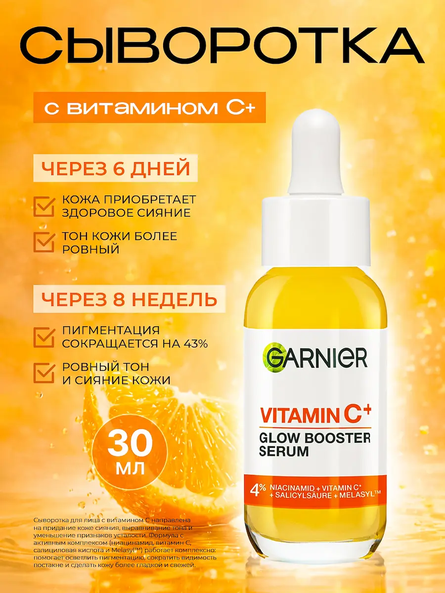 Карточка парового сыворотки для лица с визуальной инфографикой